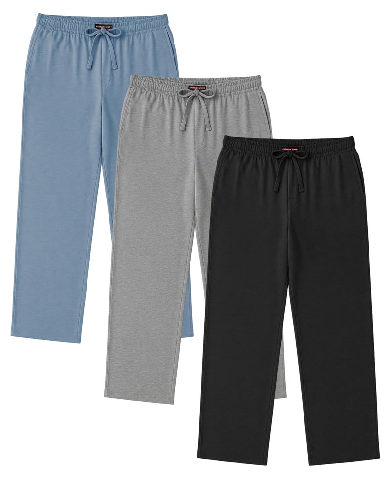 Andrew Scott Men's Lounge Pants | Multi Packs & Colors | Soft & Light Cotton Drawstring Yoga Lounge & Sleep PJ Pants - Image 2